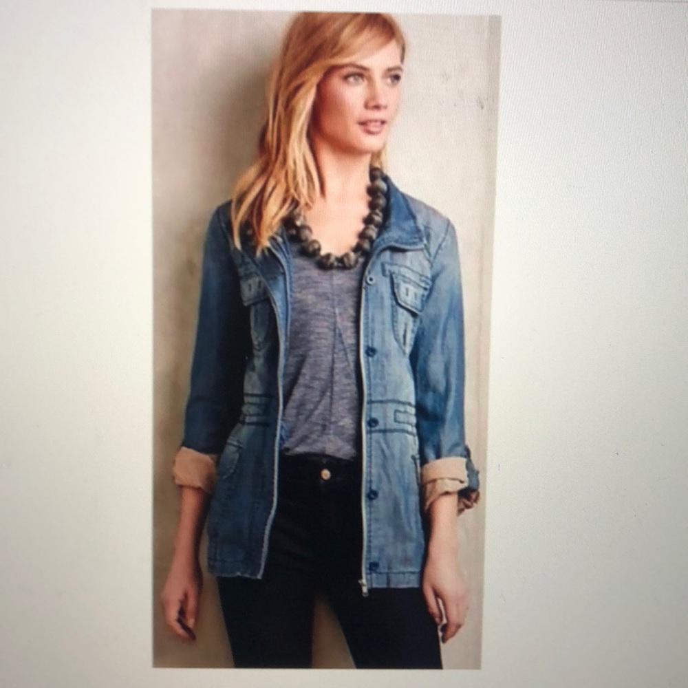 Marrakech Light Weight Denim Anorak Jacket Sz S